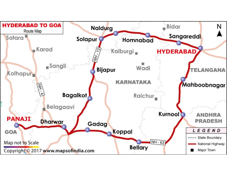 Hyderabad To Goa Route Map